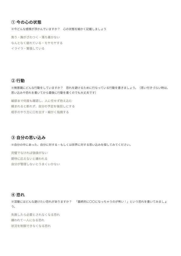 気づきノートの記入例