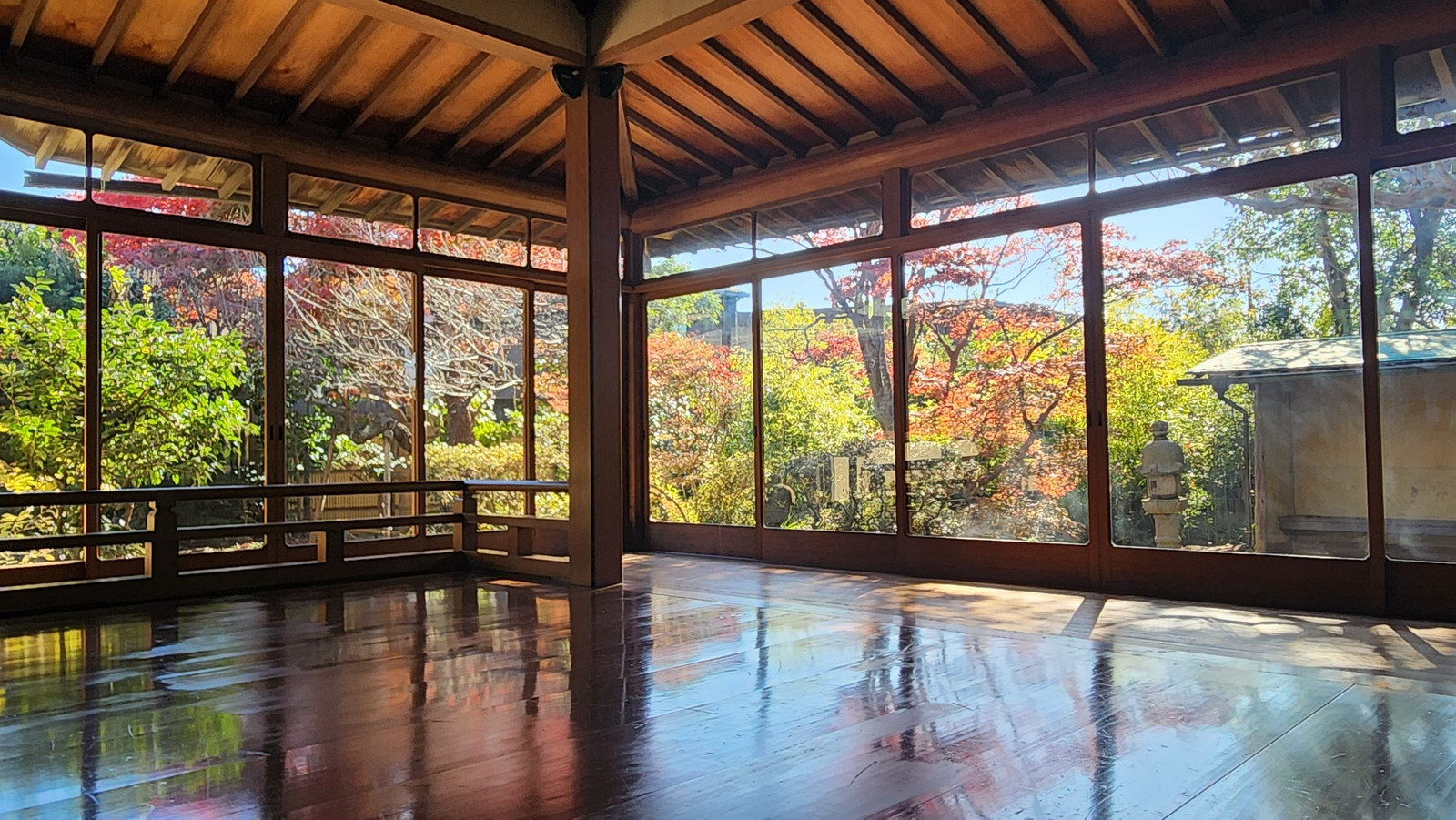 秋の光が差す座敷